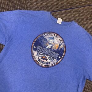 Yellowstone‎ National Park T Shirt Mens 2XL Heather Blue Souvenir